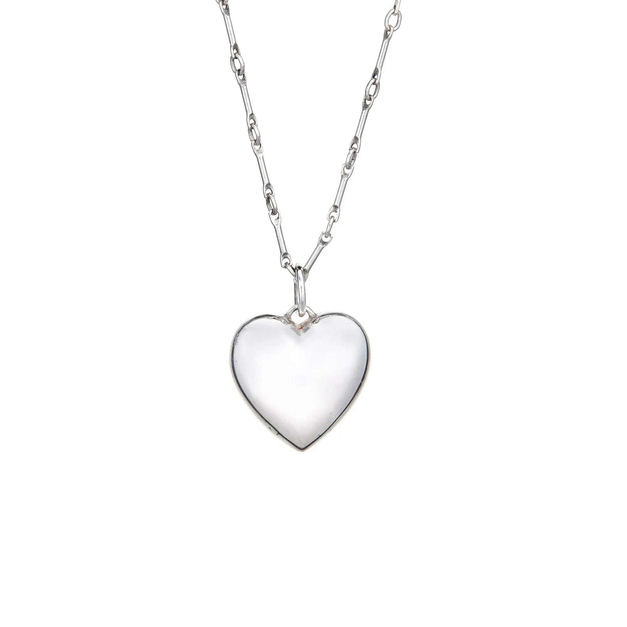 Tiffany & Co Heart Necklace Sterling Silver Estate Fine Jewelry 18" Chain