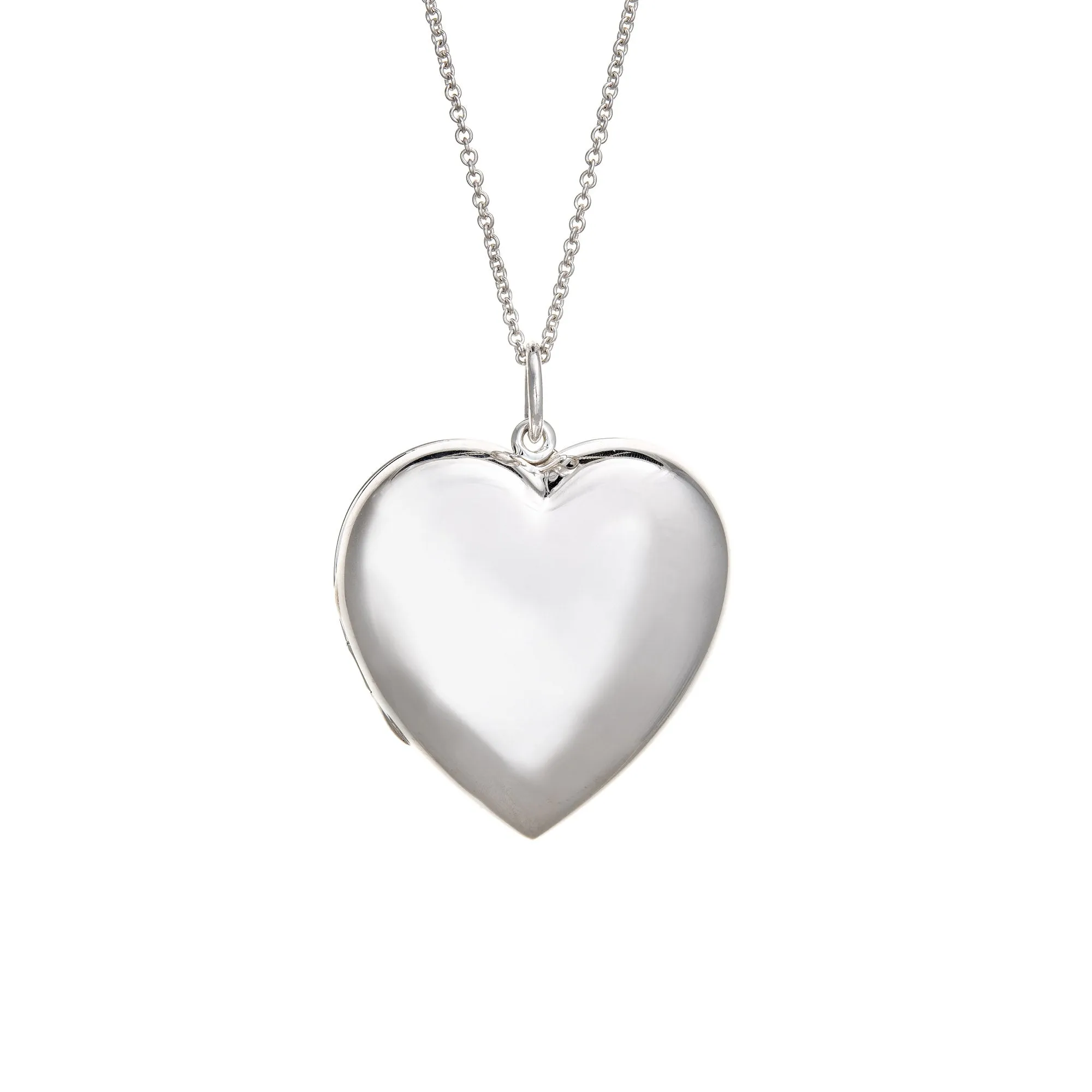 Tiffany & Co Large Heart Locket Pendant Sterling Silver Estate 16.5" Necklace