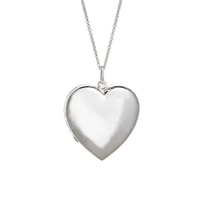 Tiffany & Co Large Heart Locket Pendant Sterling Silver Estate 16.5" Necklace