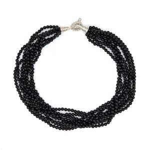 Tiffany & Co Necklace Onyx Multi Strand Torsade Toggle Vintage Fine Jewelry