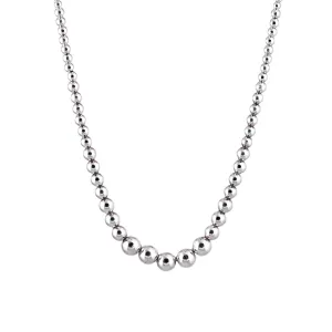 Tiffany & Co Silver Bead Ball Necklace Graduated 16" Strand Estate Jewelry