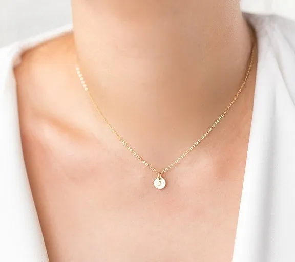 Tiny Initial Monogram Necklace, 2 Charms