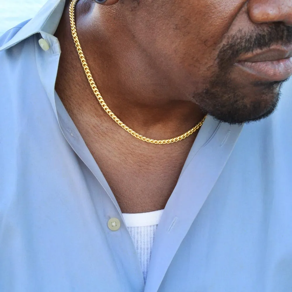 To My Bad Ass Bearded Dad Cuban Link Necklace, Dad Gift from Daughter or Son