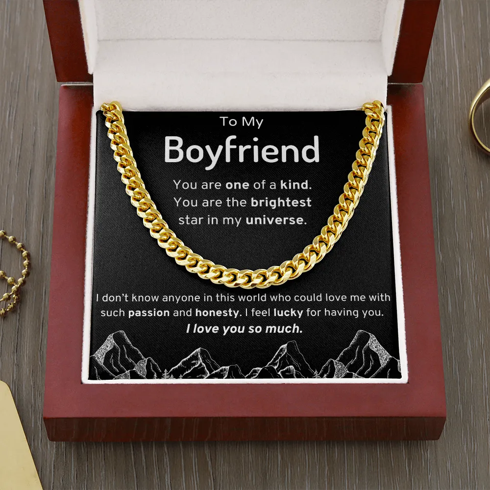 To My Boyfriend Cuban Link Chain Necklace