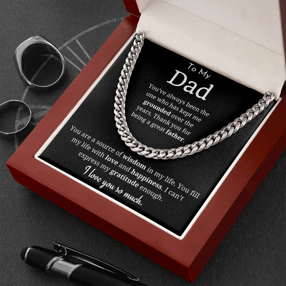To My Dad Cuban Link Chain Necklace