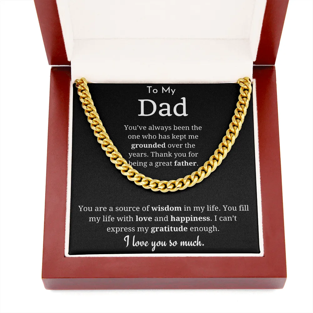 To My Dad Cuban Link Chain Necklace