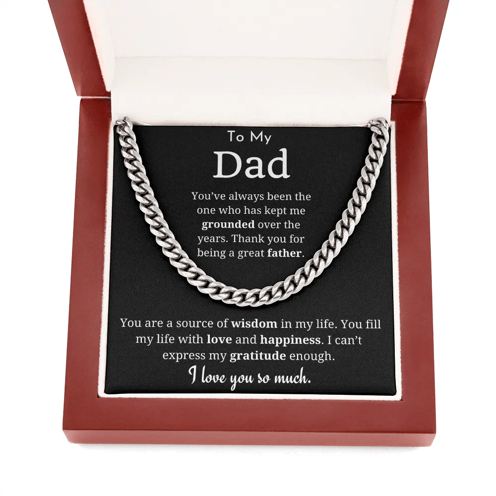 To My Dad Cuban Link Chain Necklace
