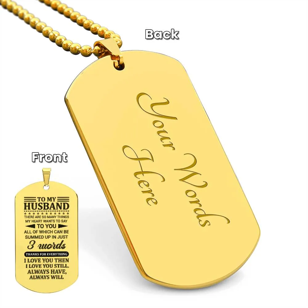 To My Husband Dog Tag
