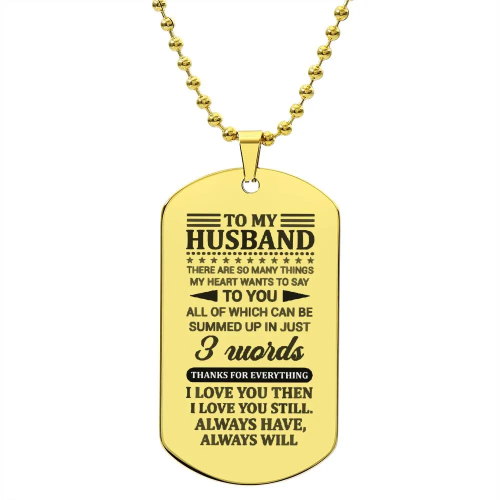 To My Husband Dog Tag