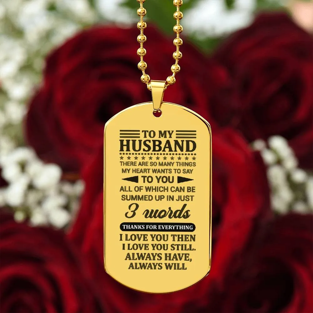 To My Husband Dog Tag