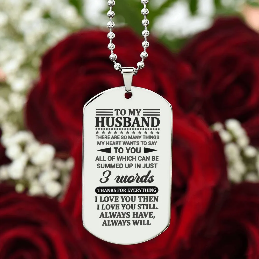To My Husband Dog Tag
