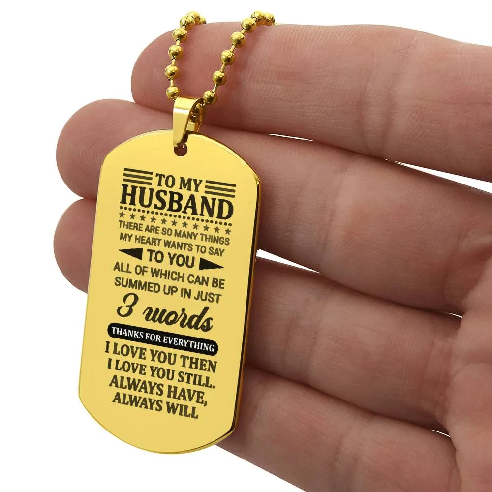 To My Husband Dog Tag