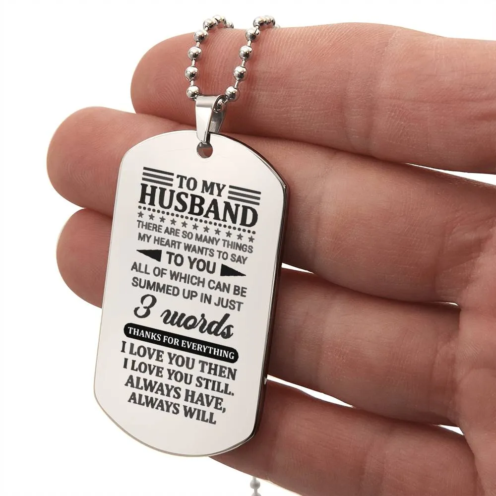 To My Husband Dog Tag