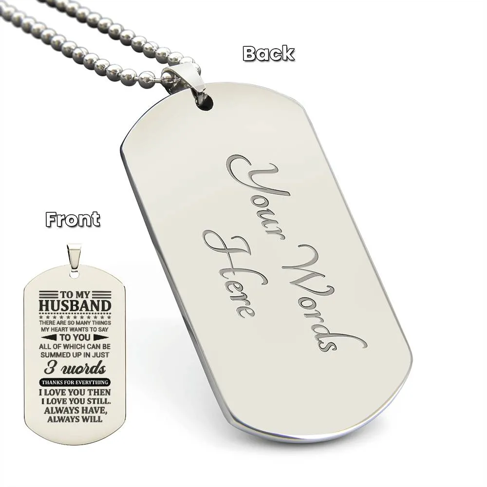 To My Husband Dog Tag