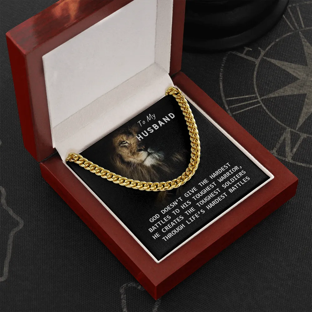 To My Husband - God Created You! (A Few Left Only) - Cuban Chain