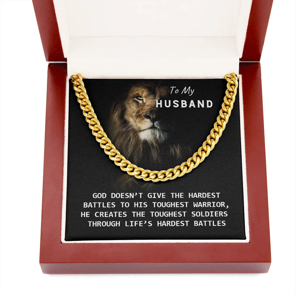 To My Husband - God Created You! (A Few Left Only) - Cuban Chain