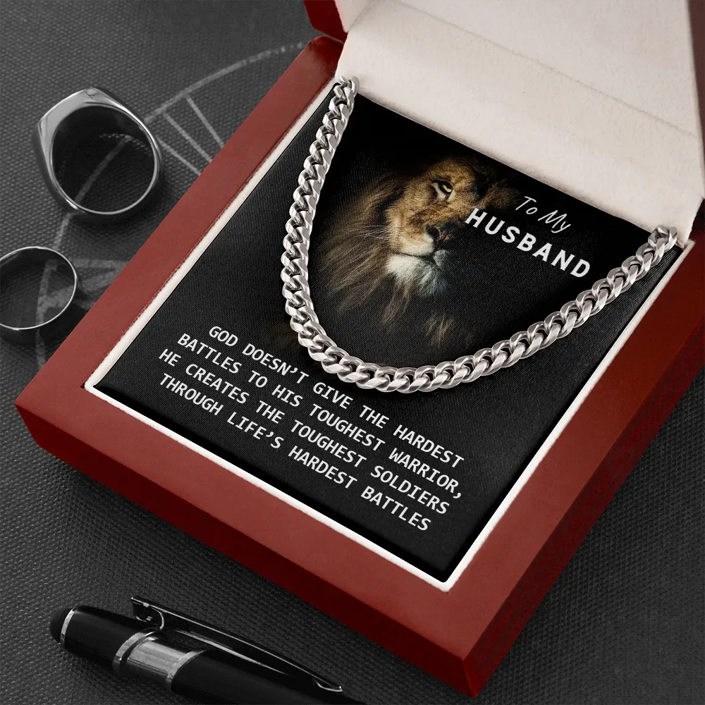 To My Husband - God Created You! (A Few Left Only) - Cuban Chain