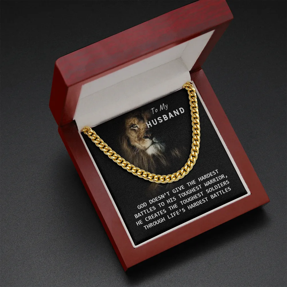 To My Husband - God Created You! (A Few Left Only) - Cuban Chain