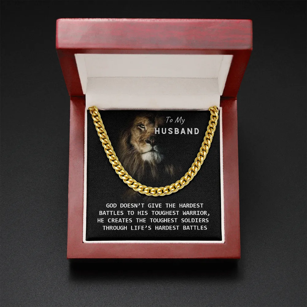 To My Husband - God Created You! (A Few Left Only) - Cuban Chain