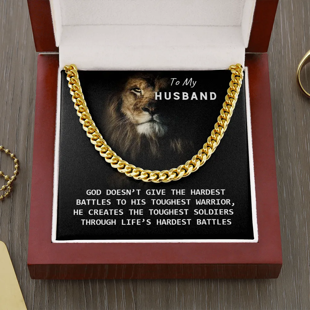 To My Husband - God Created You! (A Few Left Only) - Cuban Chain