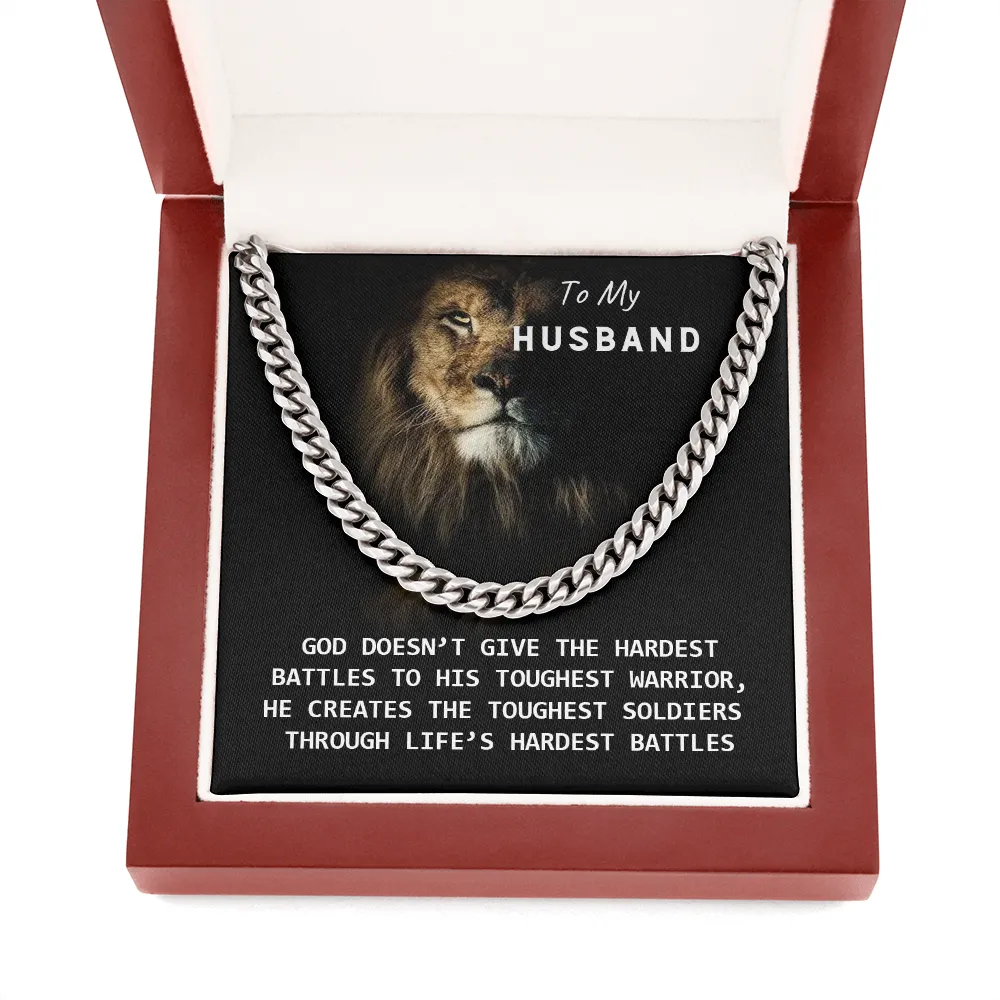 To My Husband - God Created You! (A Few Left Only) - Cuban Chain
