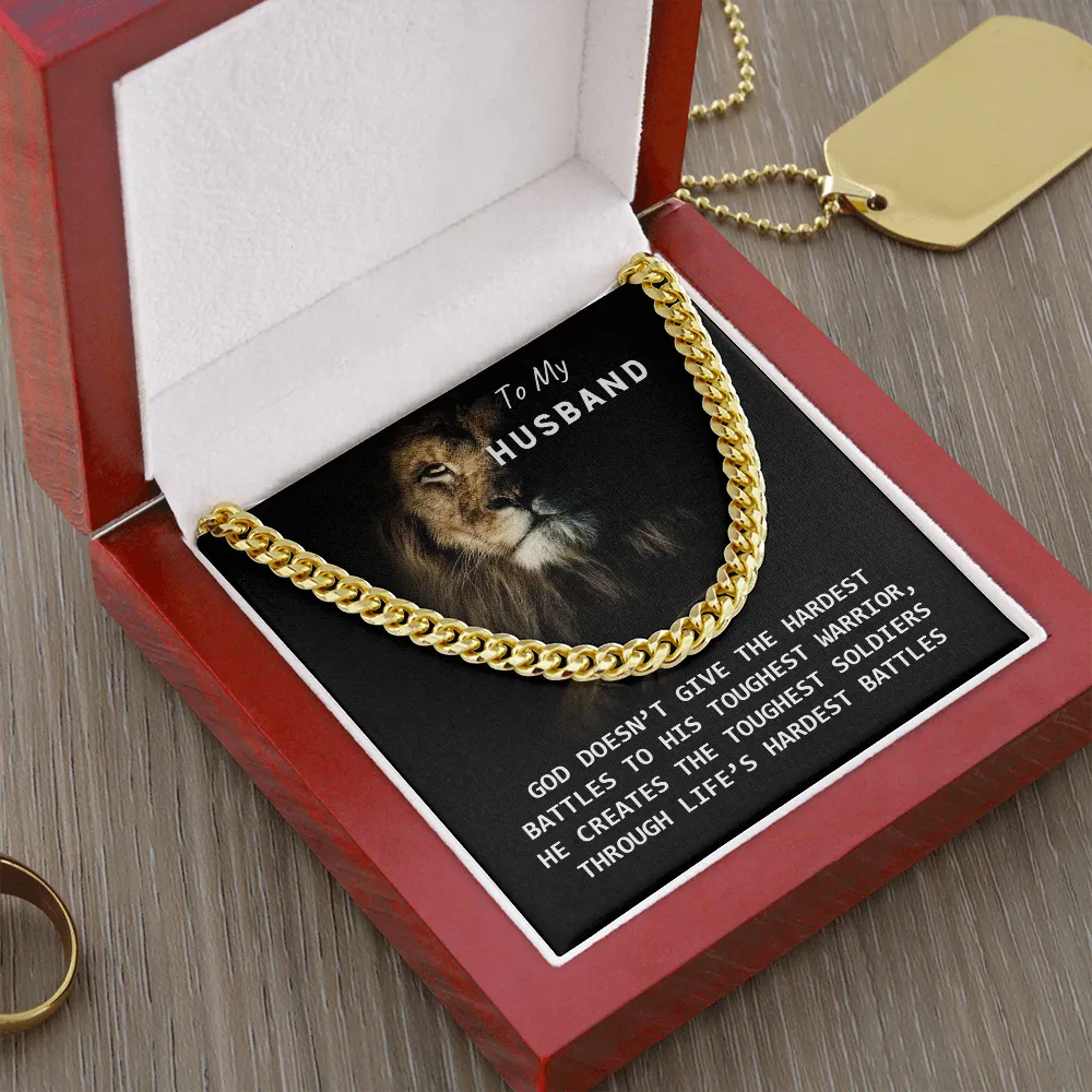To My Husband - God Created You! (A Few Left Only) - Cuban Chain