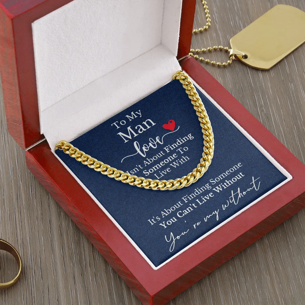 To My Man Cuban Chain Necklace, Anniversary Gift For Husband, Husband Birthday, Gifts for Husband, Husband Gift From Wife