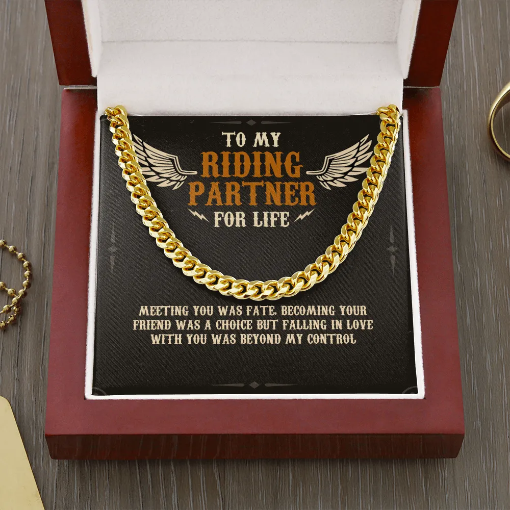 To My Riding Partner Premium Cuban Link Chain