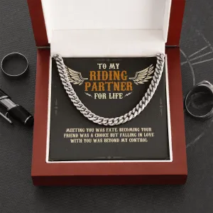 To My Riding Partner Premium Cuban Link Chain