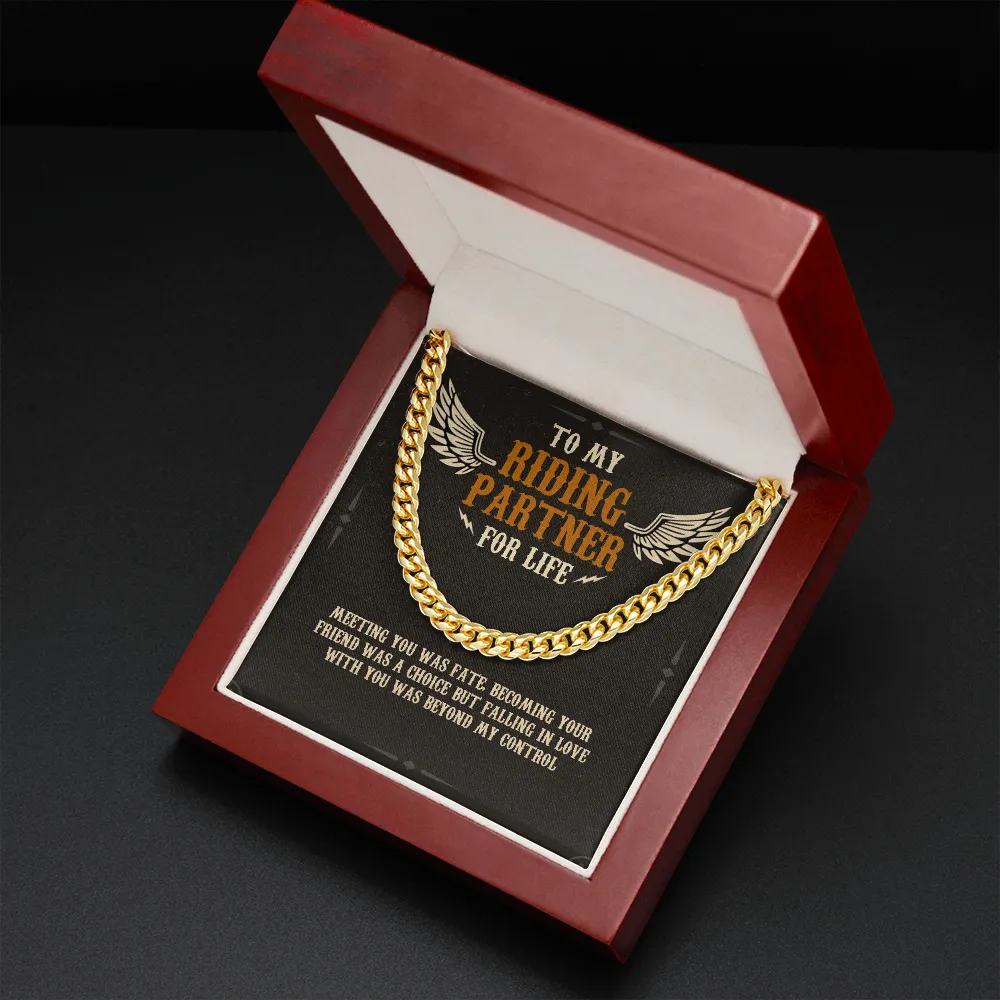 To My Riding Partner Premium Cuban Link Chain