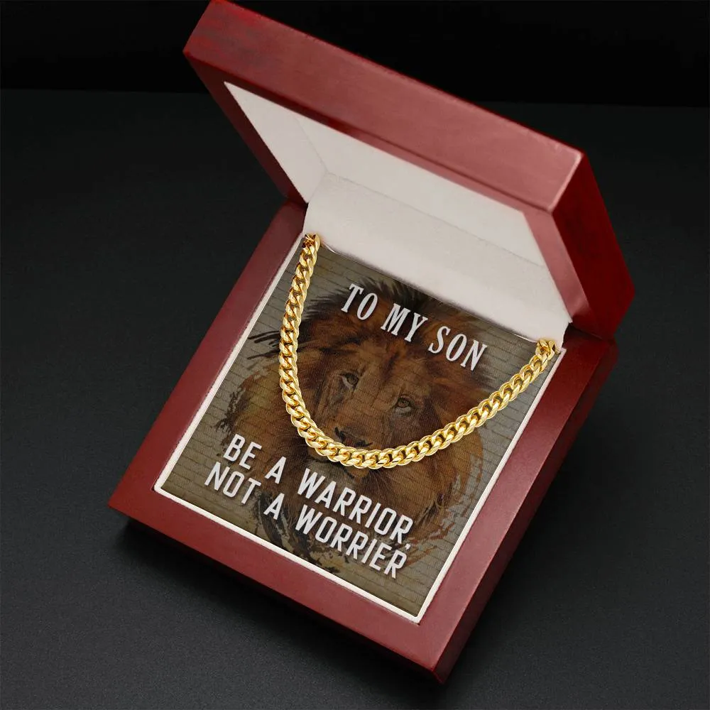 To My Son, Be A Warrior-Chain Link Necklace
