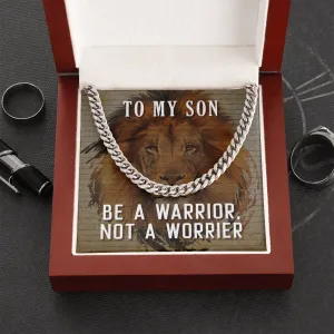 To My Son, Be A Warrior-Chain Link Necklace