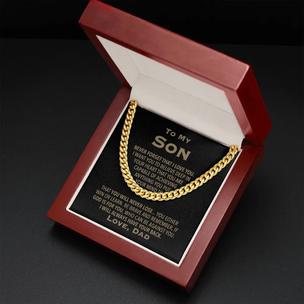 To My Son Love Dad God Is For You Chain Necklace