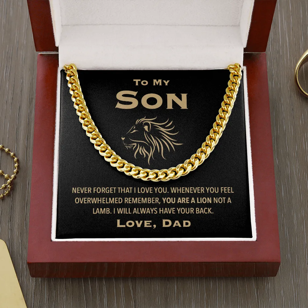 To My Son Love Dad Lion Necklace