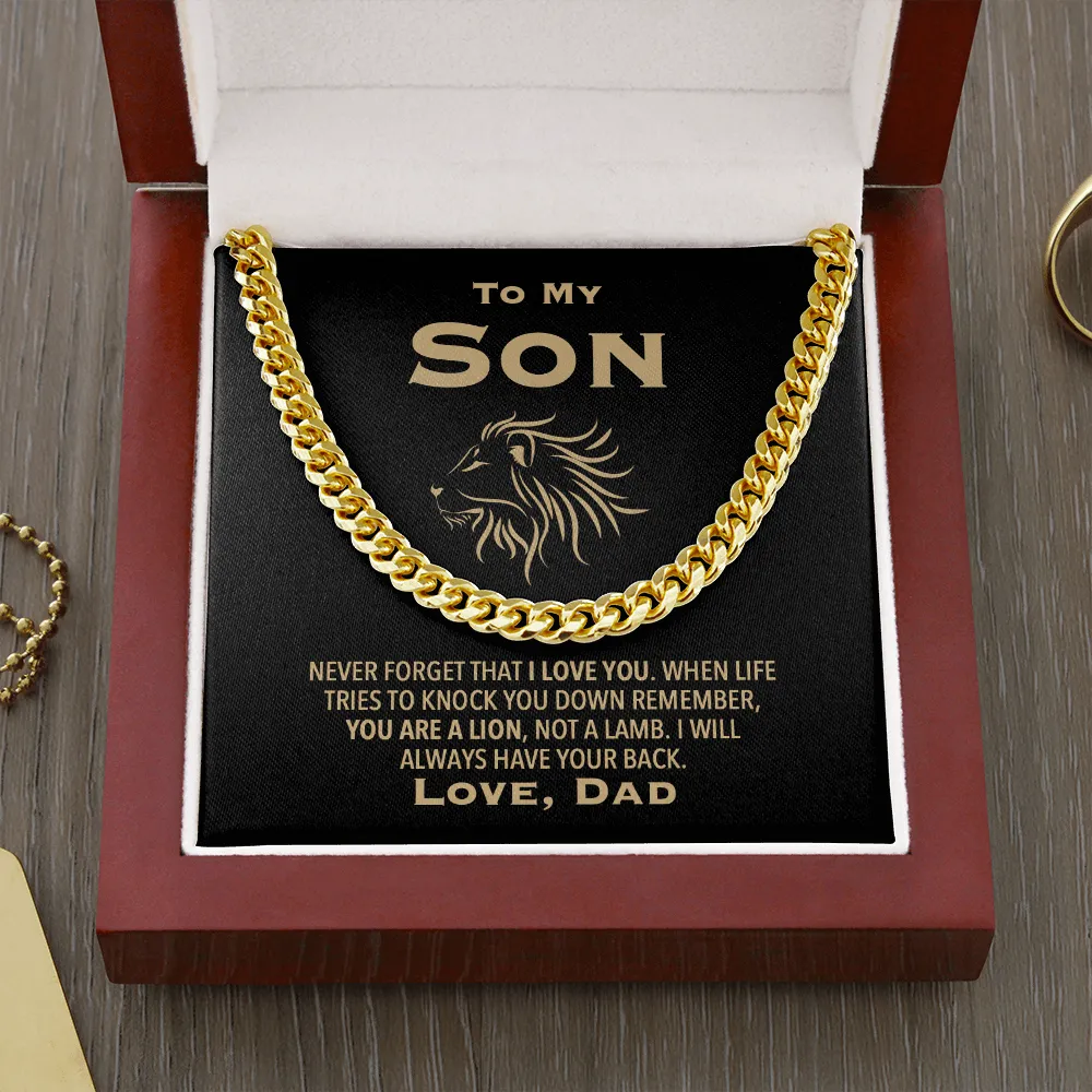 To My Son Love Dad Lion Necklace