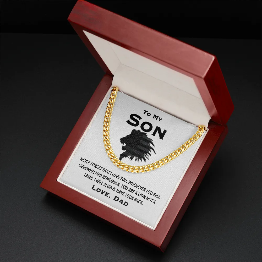 To My Son Love Dad Lion Necklace