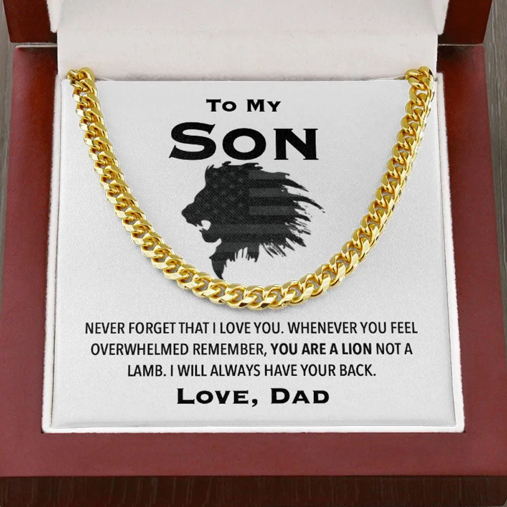 To My Son Love Dad Lion Necklace