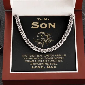 To My Son Love Dad Lion Necklace