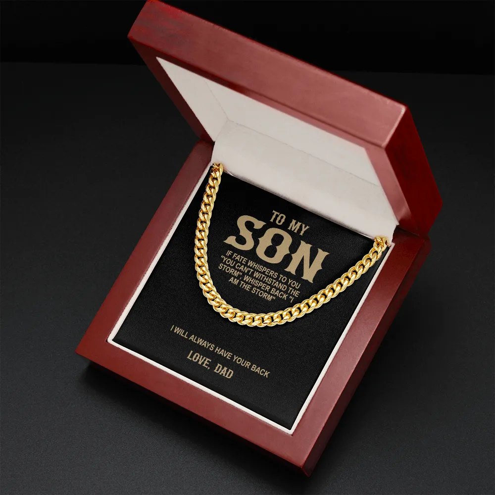 To My Son Premium Cuban Link Chain