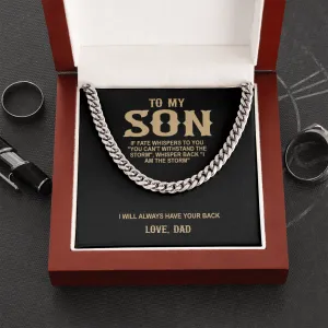 To My Son Premium Cuban Link Chain