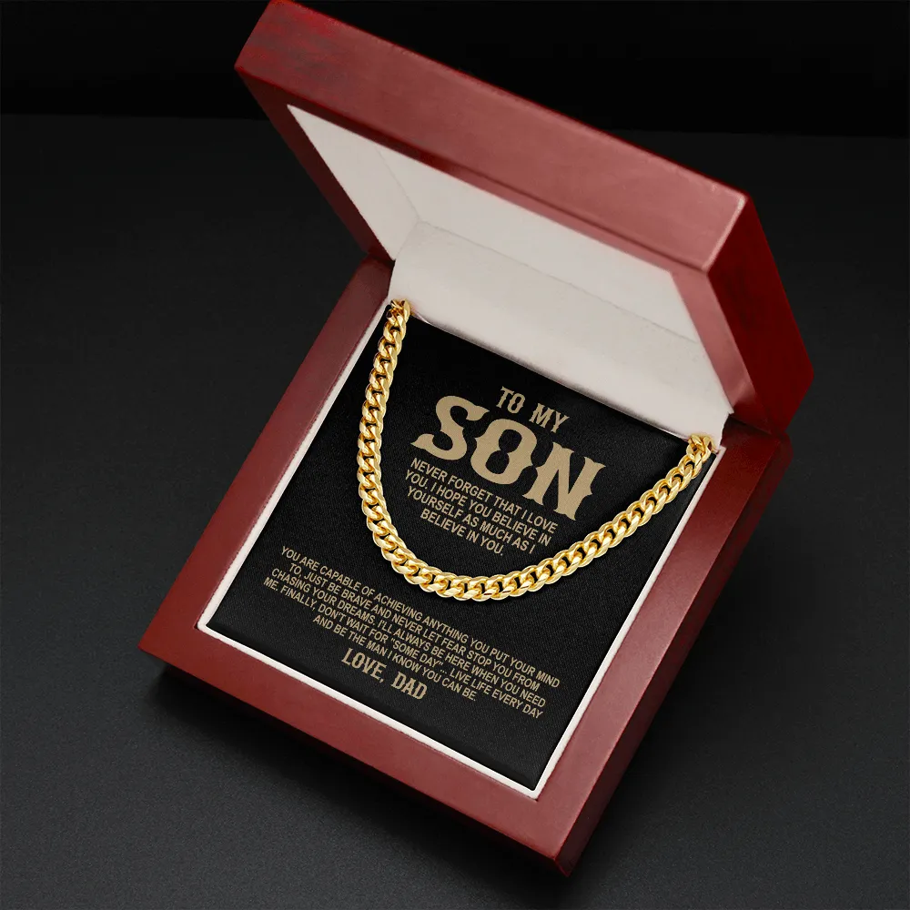 To My Son Premium Cuban Link Chain