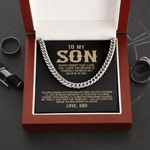To My Son Premium Cuban Link Chain