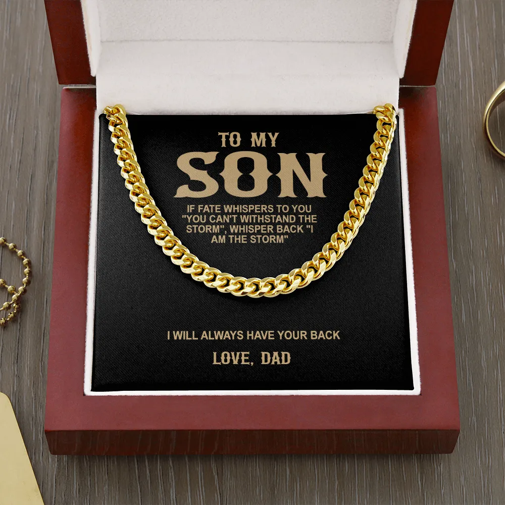 To My Son Premium Cuban Link Chain