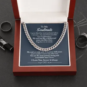 To My Soulmate Gifts for Men, Romantic Gifts For Him, Unique Gift For Him, Meaningful Gift For Him, Thoughtful Gift For Him, Cuban Chain Necklace