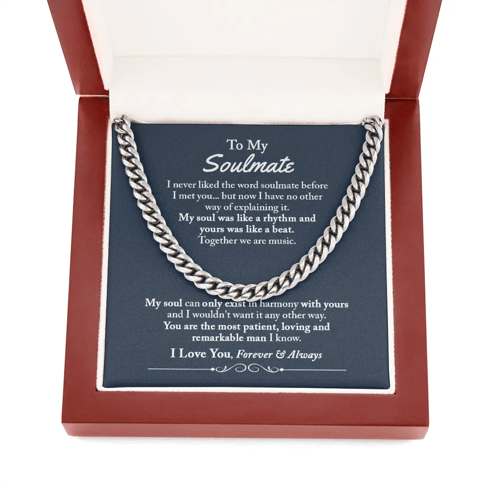 To My Soulmate Gifts for Men, Romantic Gifts For Him, Unique Gift For Him, Meaningful Gift For Him, Thoughtful Gift For Him, Cuban Chain Necklace