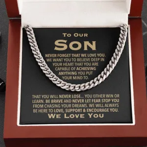 To Our Son We Love You Chain Necklace