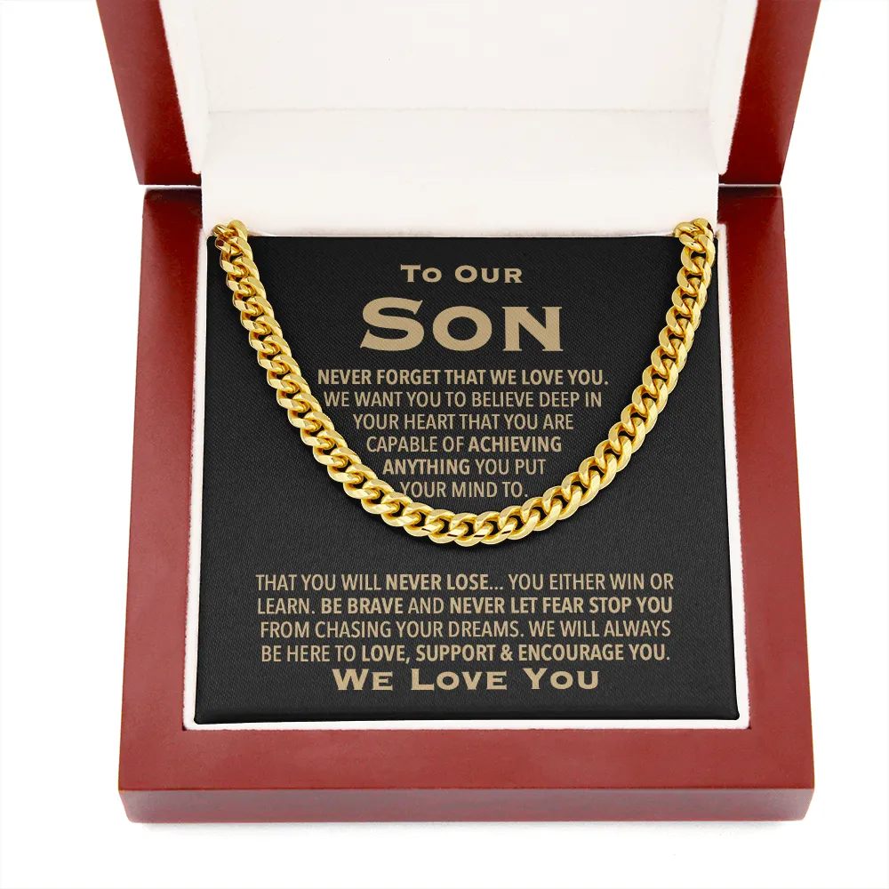 To Our Son We Love You Chain Necklace