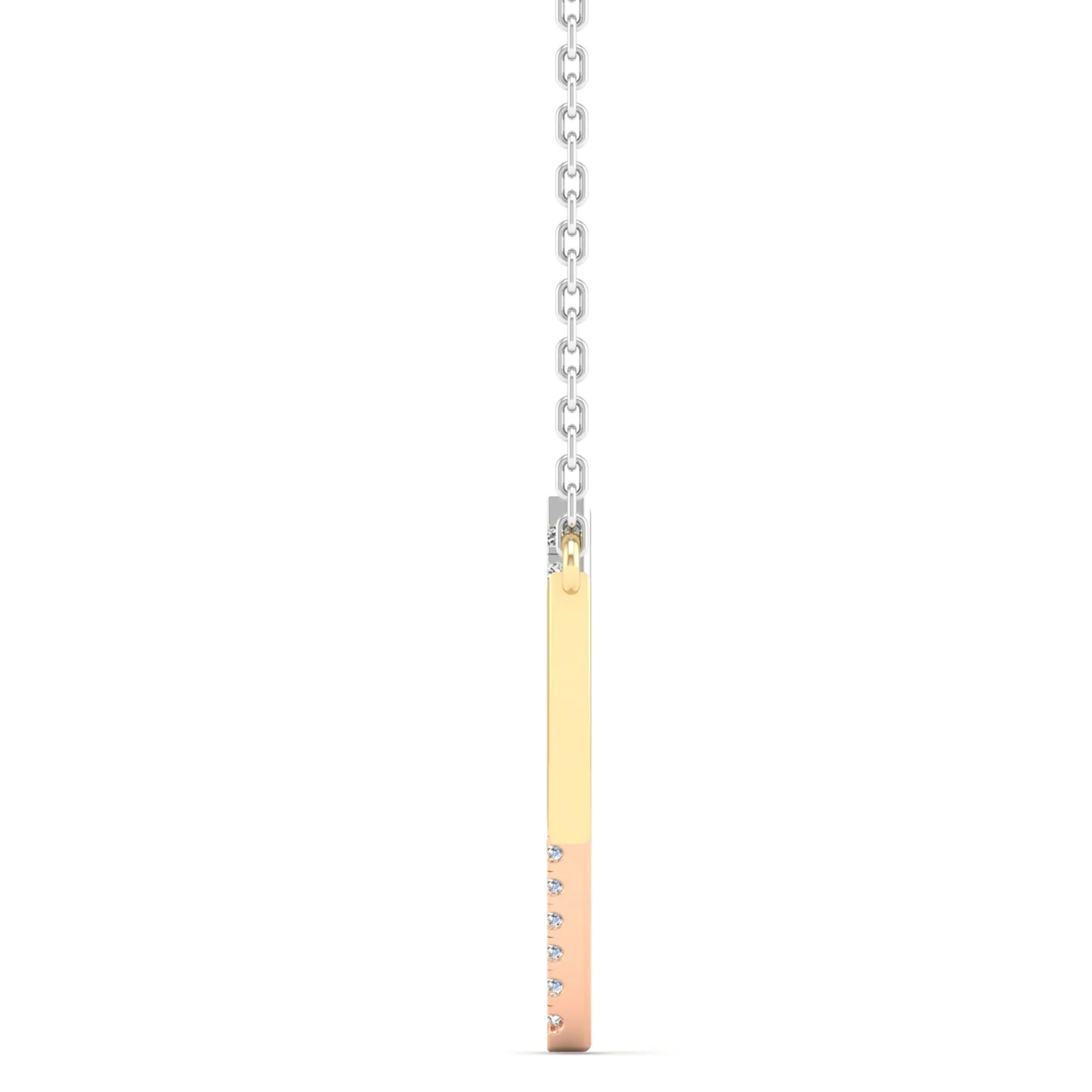 Tri-Tone Triangle Lab Diamond Necklace