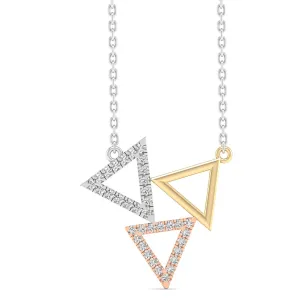 Tri-Tone Triangle Lab Diamond Necklace