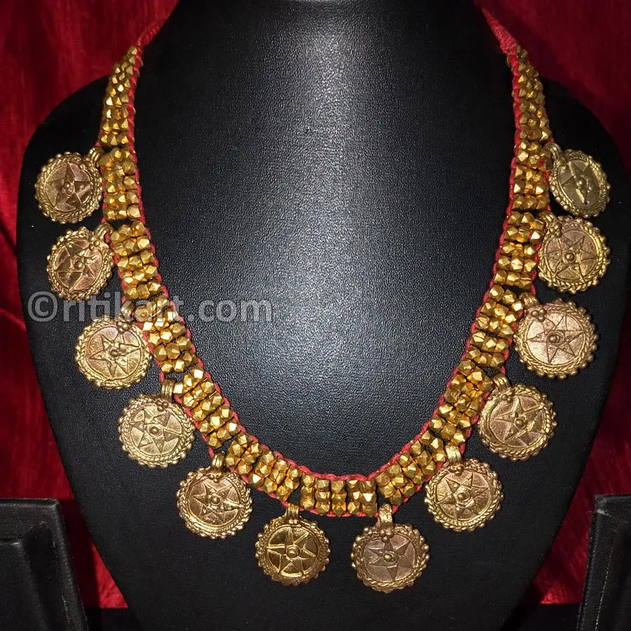 Tribal Handcrafted Dhokra Ring Necklace-13